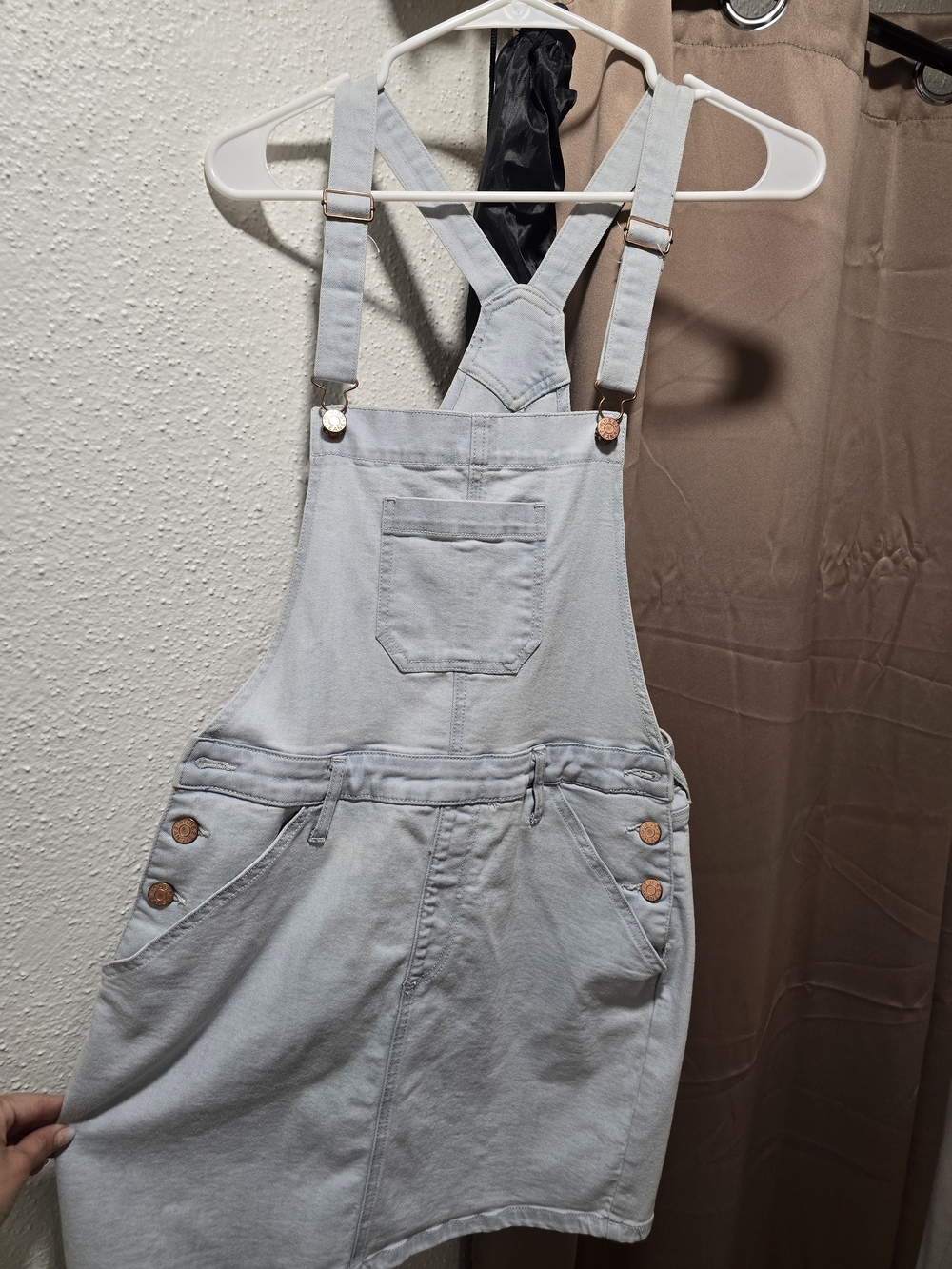 Guess Light Blue Denim Overall Skirt